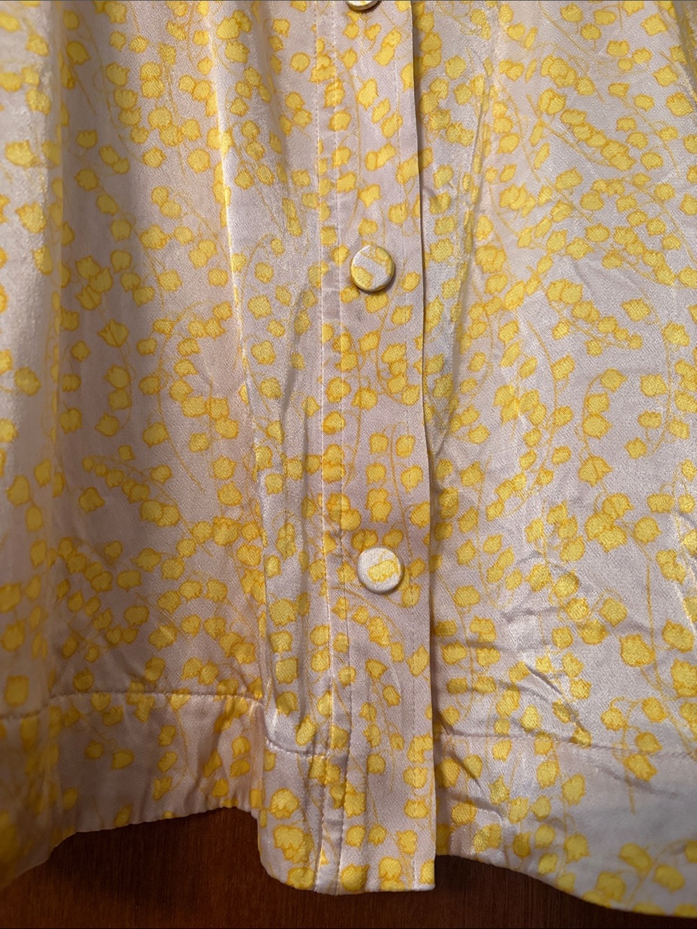 Ganni Cream and Yellow Floral Button-Front Blouse - Picture 3 of 8